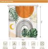Tropical Boho Shower Curtain Abstract Sun Moon Rainbow Leaves Modern Art Design Beach Vibes Bathroom Decor Eco Style Home