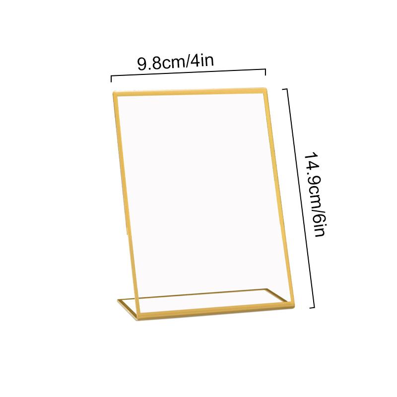 

1 шт. держатель для таблички, настольные подставки для меню, золотые рамки для ресторана, акриловая свадебная фоторамка, офисный дисплей, держатель для прозрачной бумаги 98x149mm