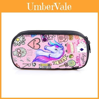 Unicorn Pencil Case Large Capacity Nylon Storage Bag For Students And Office Use