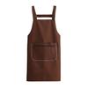 Kitchen Apron with Dual Pocket Solid Color Water-Resistant Oil-proof Adjustable Men Women