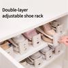 1PCS Space Saving Shoe Rack 2-Layer Adjustable Expandable Shoe Shelf for Closet Easy Assembly Shoe Organizer