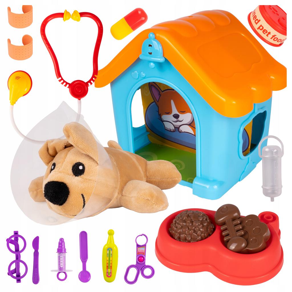 [PACZB] Small Veterinarian Dog with Kennel and Accessories 19 pcs Z3073