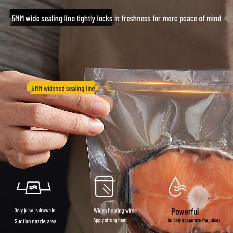 Compact Food Vacuum Sealer, 5mm Sealing Width, Ideal for Plastic Bags and Household Use, Free Shipping