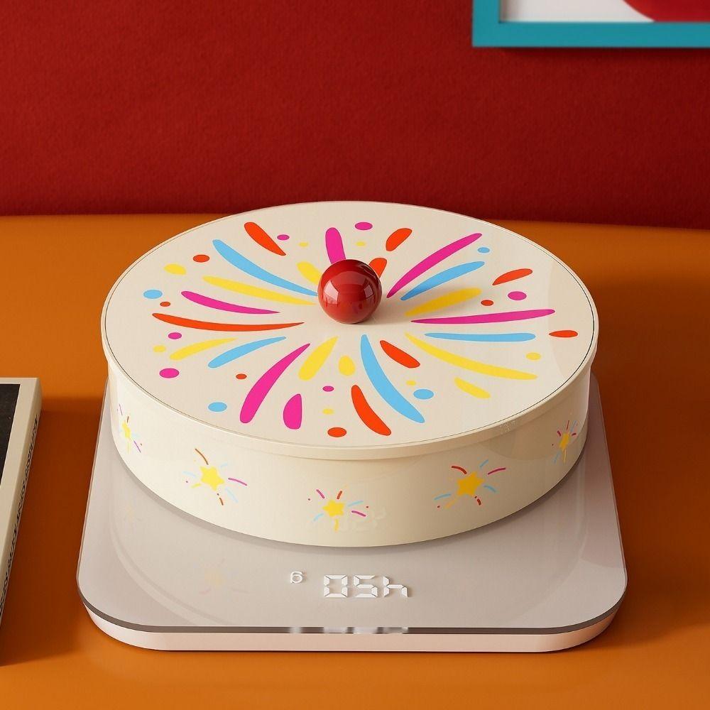 Plastic Multi-Layer Fruit Plate Round Sealed Dried Fruit Serving Tray Large Capacity Dustproof Snack Plate Living Room