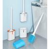 Wall-Mounted Toilet Brush Set With Silicone Head No Drilling 360-Degree Cleaning Bathroom Hygiene