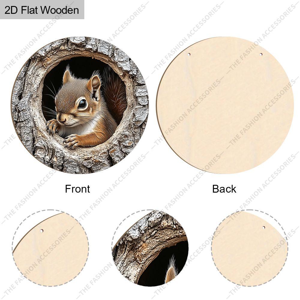 2D Plane Hanging Decorative Signs, Interior Wall or Door Decoration, Garden Decoration, Squirrel Pattern, Interesting Gifts for Family and Friends