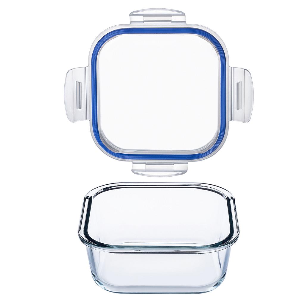 KADAX Szklany Pojemnik Na Żywność Jedzenie Z Pokrywką Pudełko Śniadaniówka