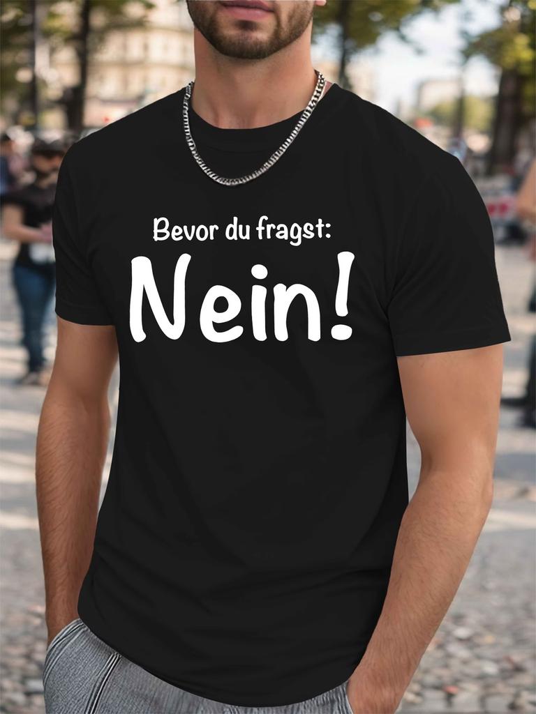 Bevor du fragst: Nein! Letter Summer Streetwear Men Women T Shirt Tee Casual Oversize Vintage Harajuku Trendy top comfortable