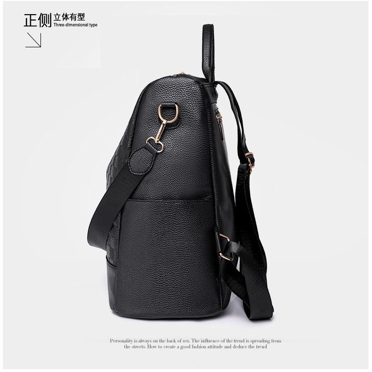 IELGY Korean Version of Temperament Fashionable Soft Leather Women's Backpack, Leisure Travel Large-capacity Student Bag