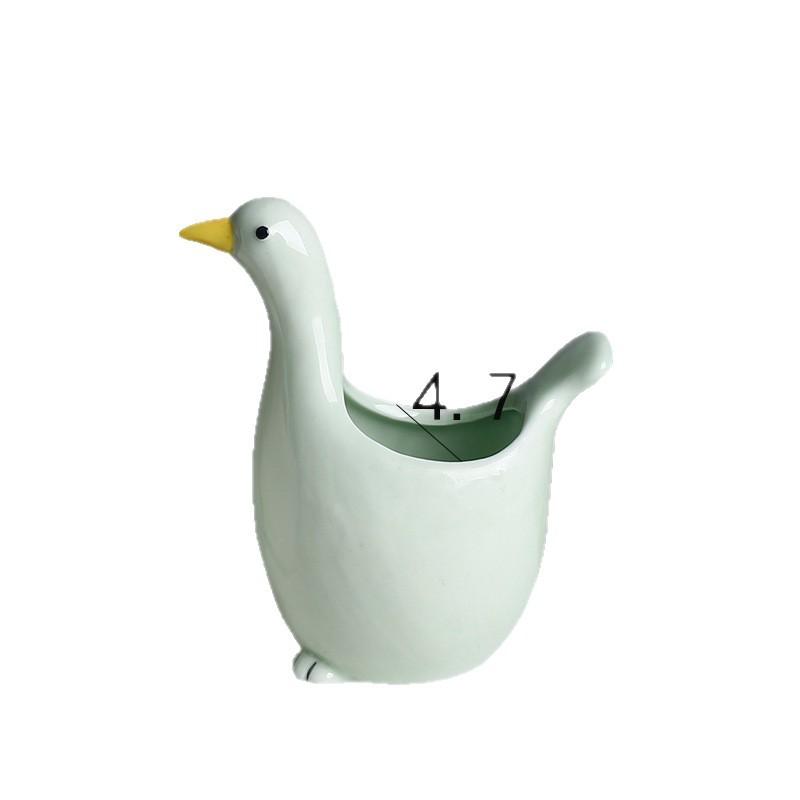 Cute Cartoon Seagull Shape Succulent Flower Pot Ceramic Breathable Cactus Green Plant Flower Pot Tabletop Ornament
