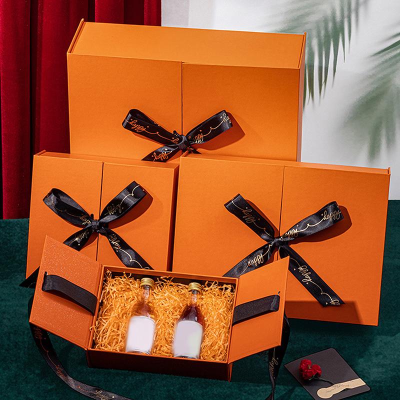 Gift Box Men Perfume Lipstick Purse Box Double Door Ribbon Bow Box Jewelry Box Mother'S Day Girl Women Birthday Gifts