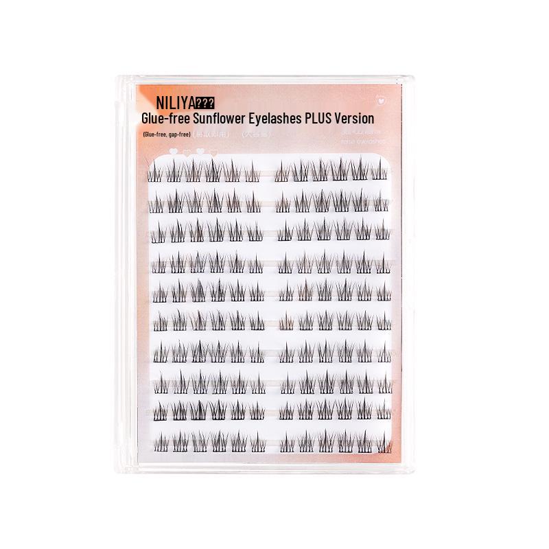 Natural Self-Adhesive Segment False Eyelashes - Sunflower Design for Women: Little Wild Cat Lower Lash Clusters