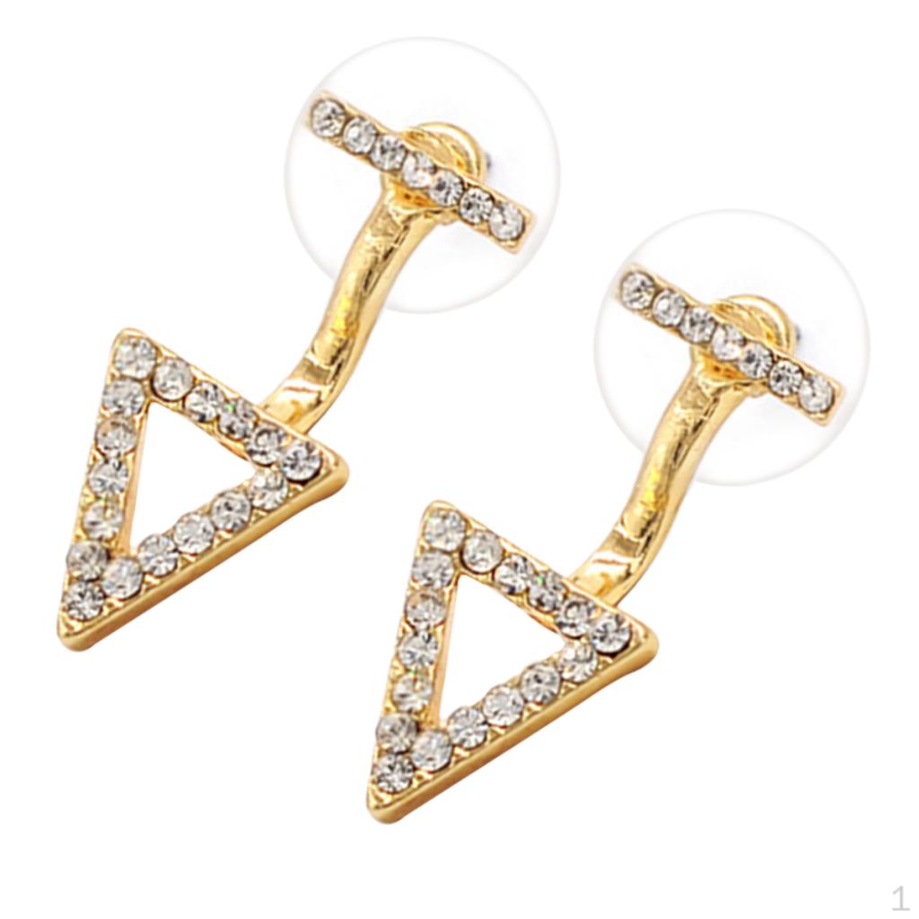 Dangle Ear Drop Triangle Earrings Crystal Rhinestone Statement Jewelry Women золотистый