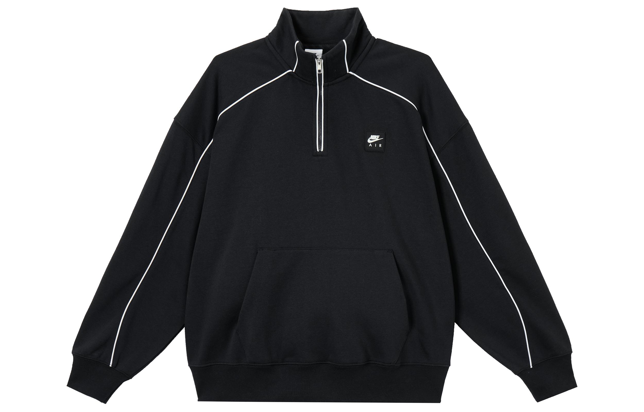 Nike Air Sweatshirts Men s Black Stand Collar Moderate II3144-010 L