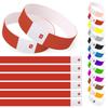 Disposable 12 Waterproof Synthetic for Music Sports Amusement School Cultural 500 Red Wristbands, Colors, 100/200/500/1000 Count, Paper, Events,