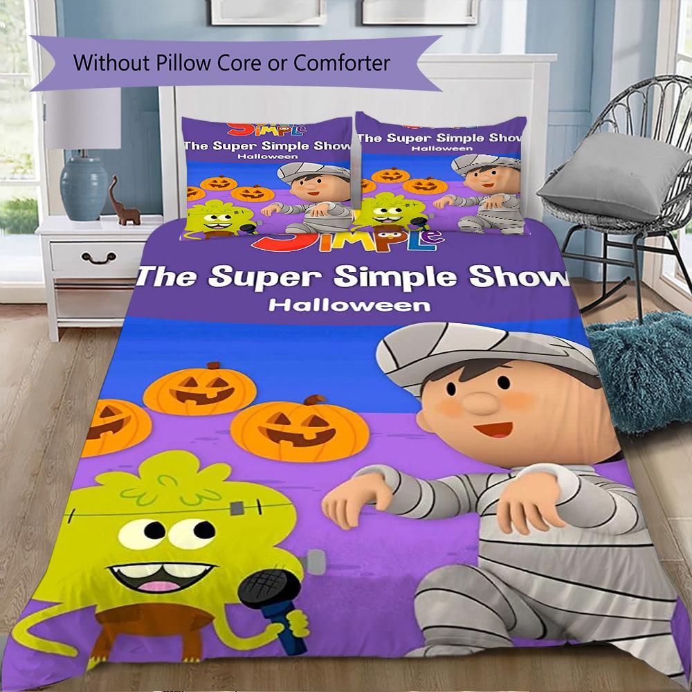 From Super Simple Songs Pattern Bedding,Quilt Set Quilt Cover Pillowcase Home Birthday Gift (1*duvet cover+2*pillowcase,without core)SSJT0917404