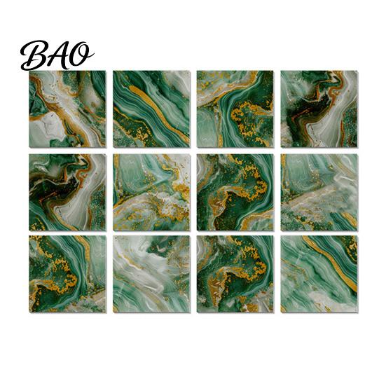 High Definition Marble Pattern Films 12PCS Imitation Wall Stickers, Self-Adhesive Waterproof EVA Peel And Stick Tiles Tiles, Scratch Resistant