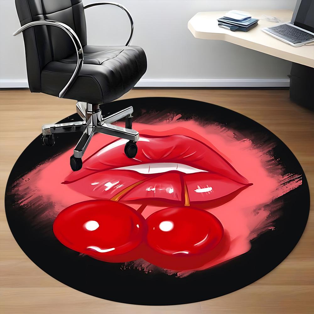 1pc Lips Cherry Chair Carpet for Office - Durable, Ideal for Chair Mats, Stylish & Functional Decorative Rug yy260203097