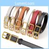 Womens Slim Faux Leather Belt With Alloy Pin Closure For Office Style And Casual Outfits