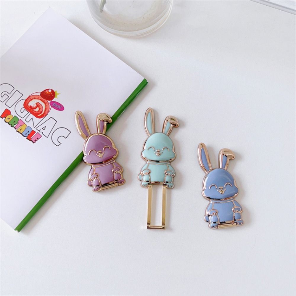 Back Sticker Pad 3D Folding Phone Stand Rabbit Ring Bracket Mobile Phone Holder Pull Rod Support
