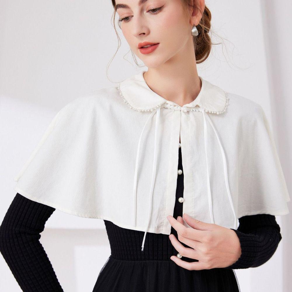 Bowknot Ruffled Shawl White Blouse Shoulders Fake Collar Temperament Shawl Detachable Collar Girls