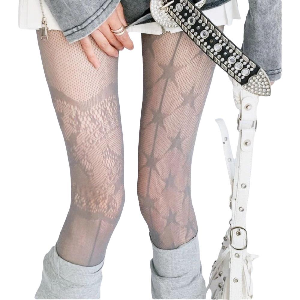 Mesh Design Net Socks Jacquard Small Flowe Hollowed Out Pantyhose  Summer Season