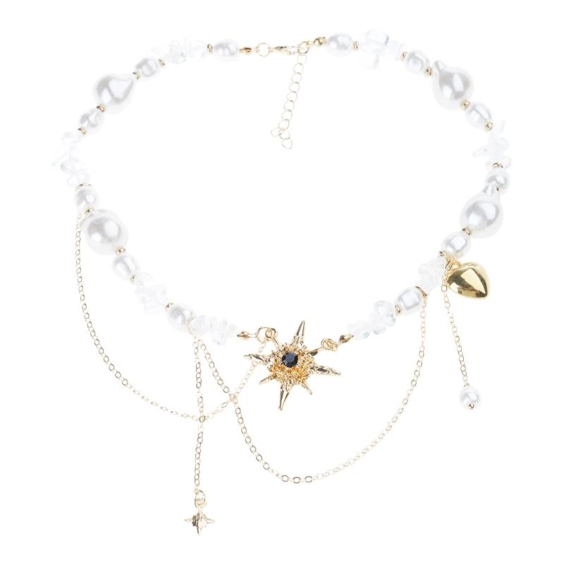 

Eight Star Pendant Necklace Comfortable Short Length Neckchain For Influencers Photoshoots And Daily Wear 1