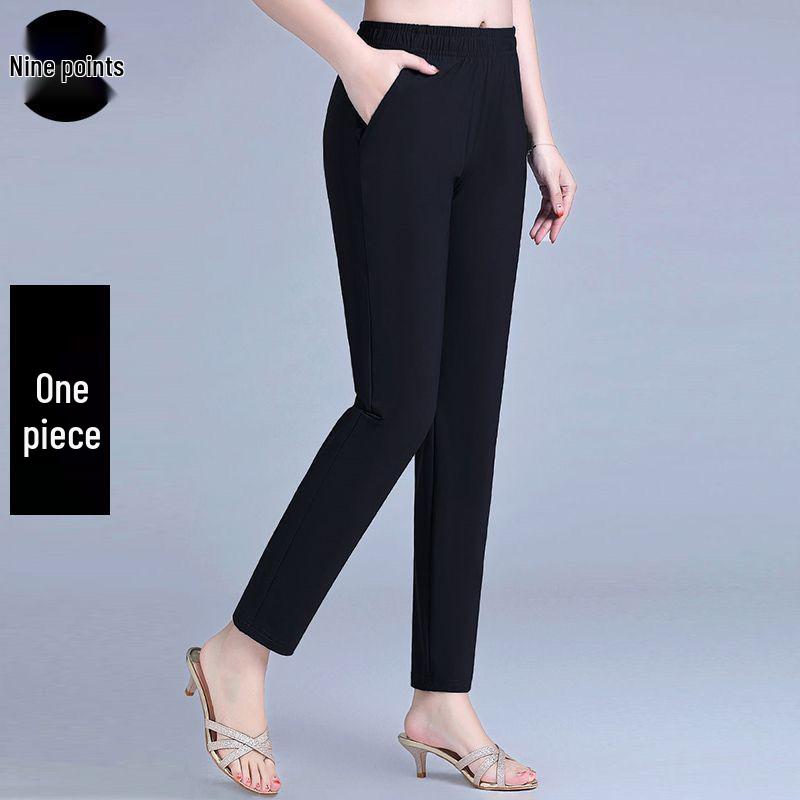 Ice Silk Quick-Dry High-Waisted Slimming Cropped Pants for Women XL (80-100 jin)