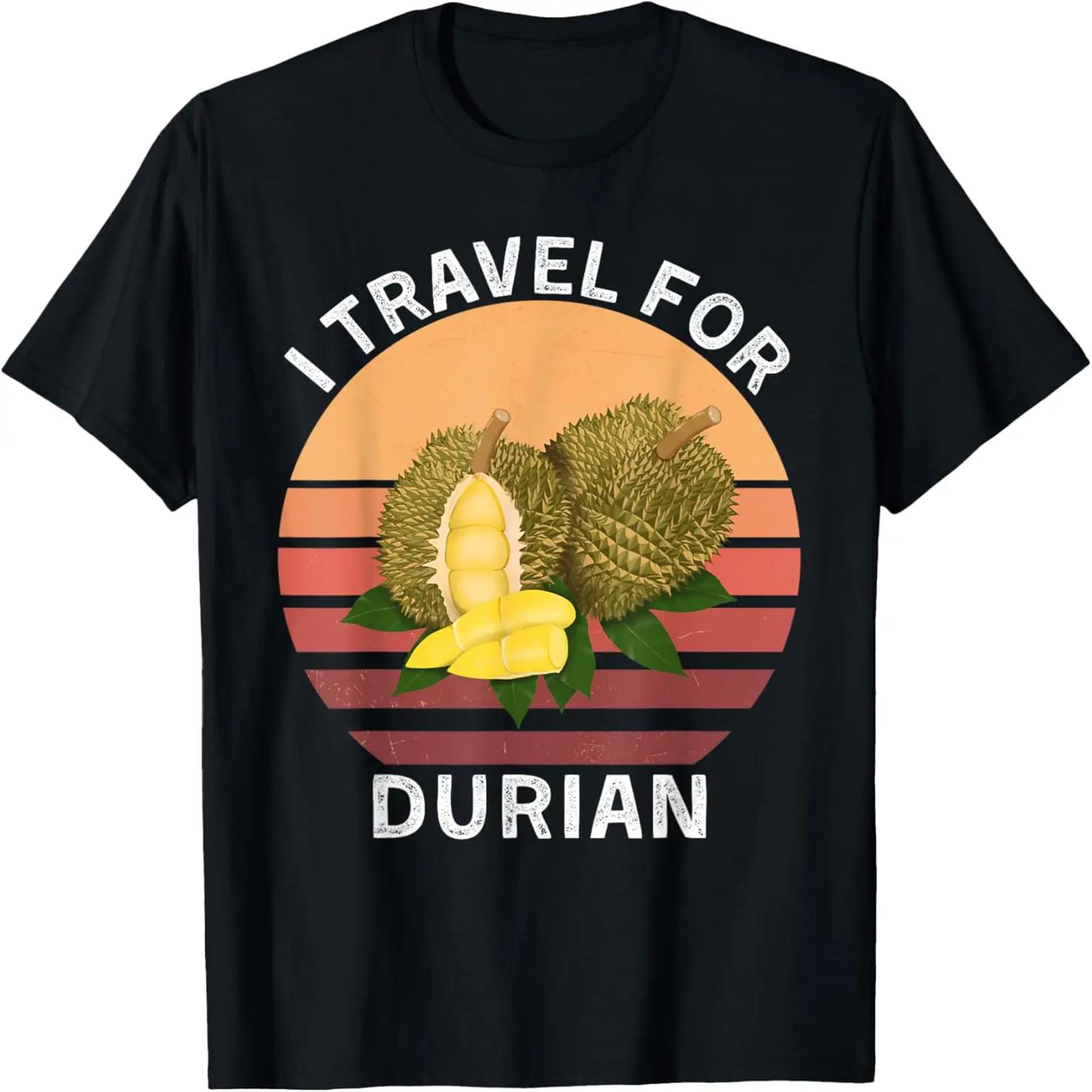 

Retro I Travel For Durian Vintage Durian Food Lover T-Shirt XXXXXL чорний