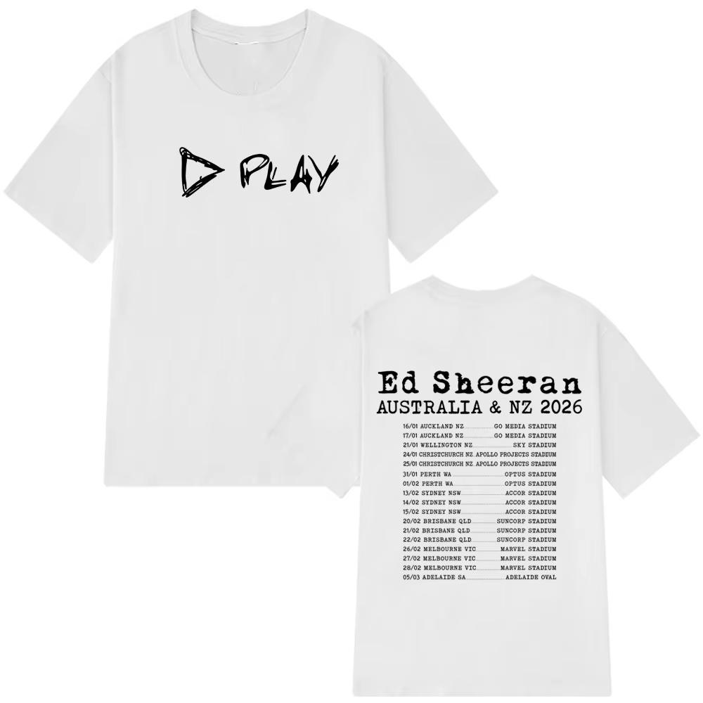 Ed Sheeran Loop Tour Australia and New Zealand 2026 Tour T Shirts Mens Women Fashion Tshirt Casual Hiphop Tshirts Streetwear