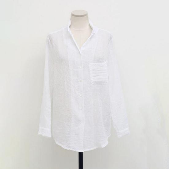 Patch Large Size Sleeve Pocket Shirt Tops Long Loose Fit Single-breasted Thin Casual Shirt Workwear