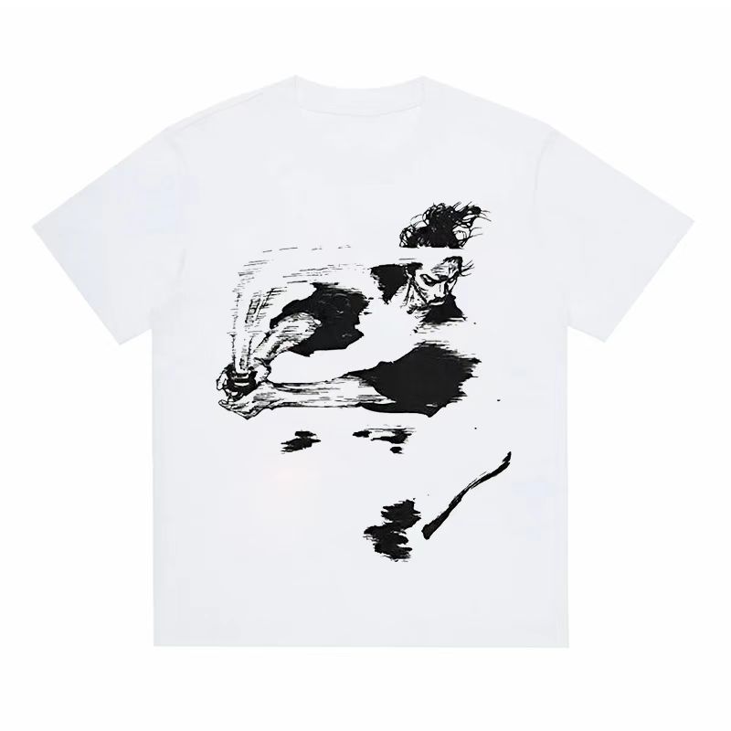 

2025 Autumn and Winter New Men Women s Retro Style Warrior Print T-shirt Pure Cotton Round Neck Comfortable High-quality T-shirt S