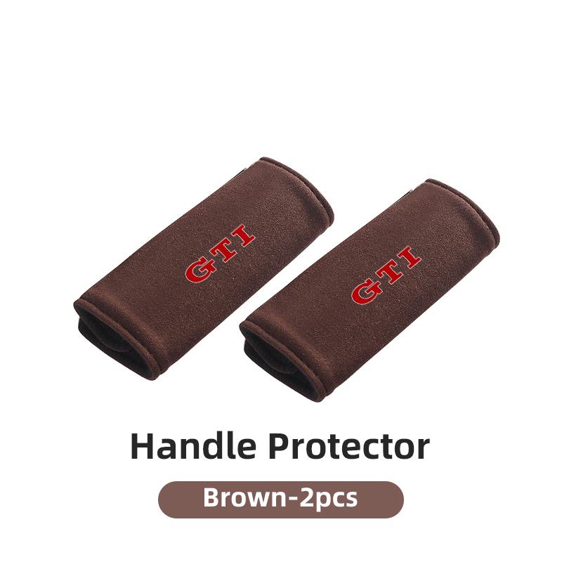 abcd1 2PCS Car Door Inner Handle Protective Cover Fur Protector Case Accessories For Volkswagen VW GTI Passat Golf Tiguan Polo
