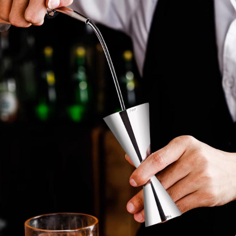 Bartender specific stainless steel measuring set, cocktail set with double heads 1/2 ounce, suitable for family parties, clubs