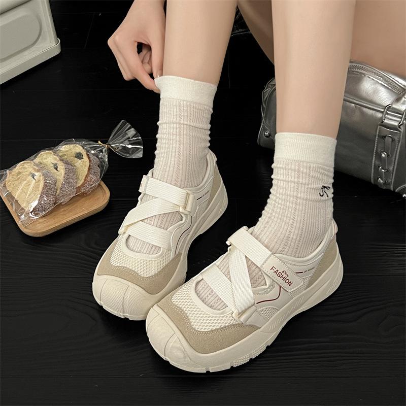 Yueyu summer breathable ugly cute big head shoes women's spring sports single shoes breathable versatile Velcro sports casual shoes