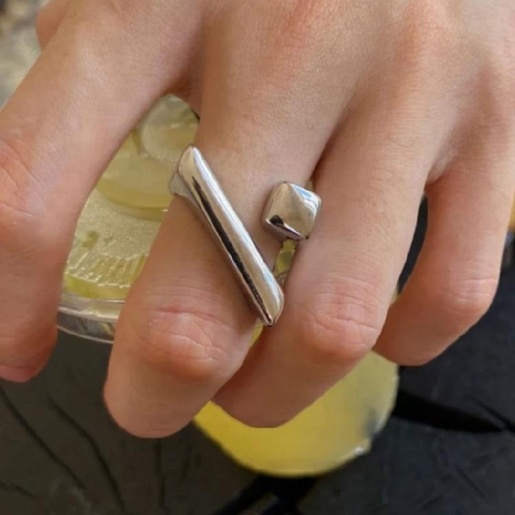 Fashionable Adjustable Rings Opening Jewelry Wide Finger Rings Alloy Texture Metal Versatile Accessory for Any Occasion