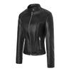 Women's PU leather jacket autumn and winter stand-up collar leather jacket European and American retro motorcycle jacket Women's coat