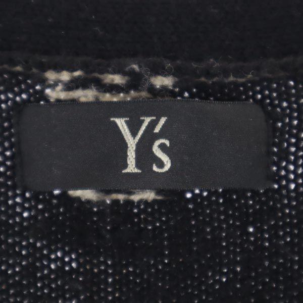 Y's Wool Long Sleeve V Neck Cardigan 2 Black Series Men's Used