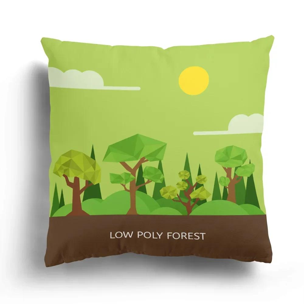 Cushion Cover Pillow  Autumn Scenery Home Decor Sofa Decorative