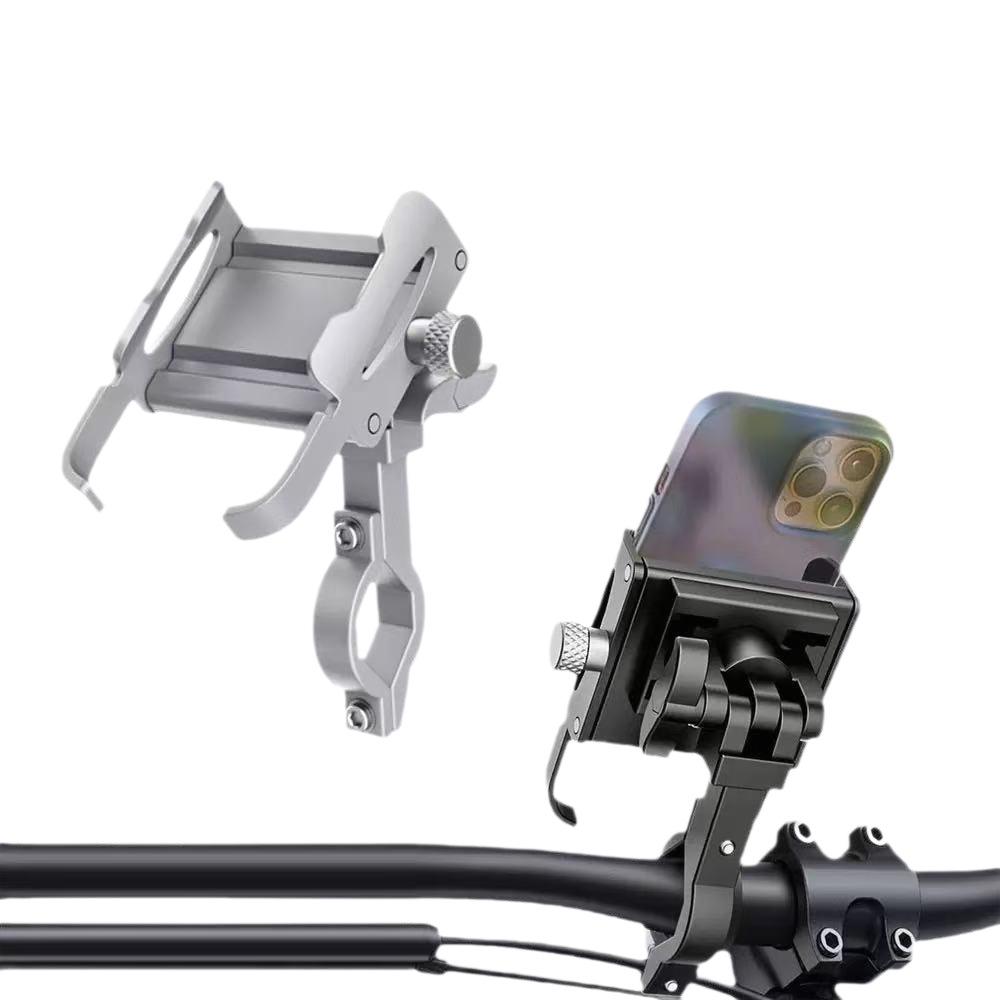 Aluminum Alloy Phone Holder for Bikes and Motorcycles - Shockproof, Anti-vibration, Ideal for Food Delivery Riders.