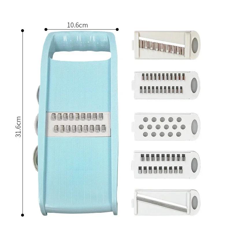 

5 in 1 Multi-Functional Kitchen Mandoline Slicer Food Chopper Onion Vegetable Dicer Cutter Veggie Chopper Practical Cooking Tool небесно-голубой
