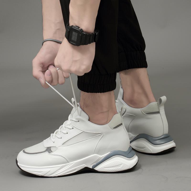 2026 Echtes Leder 6cm 8cm Höhensteigernde Aufzugsschuhe Herren Höhensteigernde Schuhe Sneaker Sport Freizeitschuhe Höhe Anheben