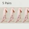 5 Pairs of Silk Stockings, Women's Short Socks, Summer Thin, Anti-hooking Thread, High-elasticity, Non-falling Heels, Mid-calf Socks, Crystal Socks