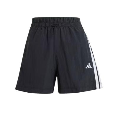 Essentials 3-Stripes Lifestyle Loose High-Waisted Three-Quarter Casual Shorts Women Shorts Black White JE1309