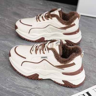 Damen Dad Schuhe Plüschisolierung Bequeme Sportschuhe Damen Winter Abriebfest Rutschfest Freizeitschuhe Höhenerhöhend