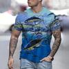 Summer Men's Fish 3D Printed Crew Neck T-Shirt
