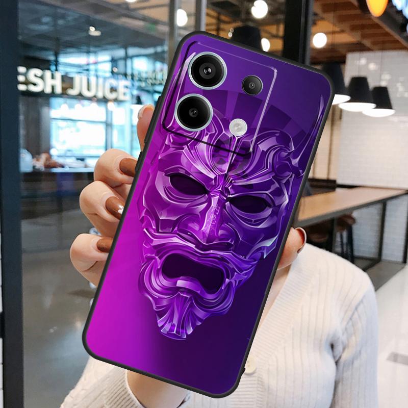 Japanese Oni Hannya Demon Mask Case For Xiaomi Redmi Note 13 Pro 10 11 12 14 15 Pro Plus Redmi 15C 14C 10C 12C 13C 15 Cover