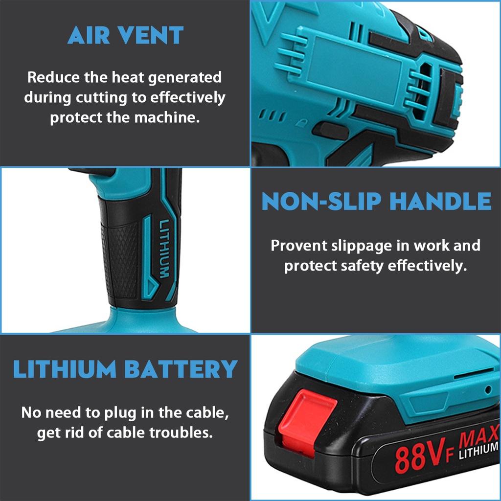 3999RPM Fierăstrău Reciproc Fără Fir Albastru 88V Fierăstrău Electric cu 4 Lame Motoferăstrău Unealtă Electrică de Tăiere