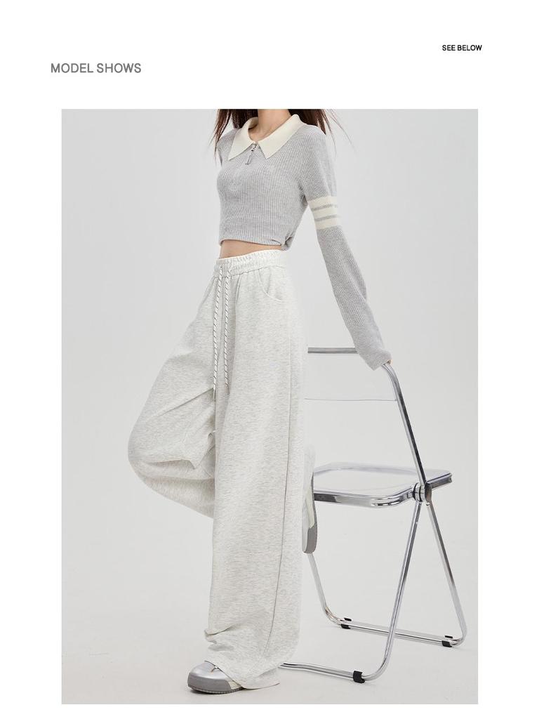 Women's Fleece-Lined Wide-Leg Drawstring Sweatpants - Autumn/Winter 2025 Collection