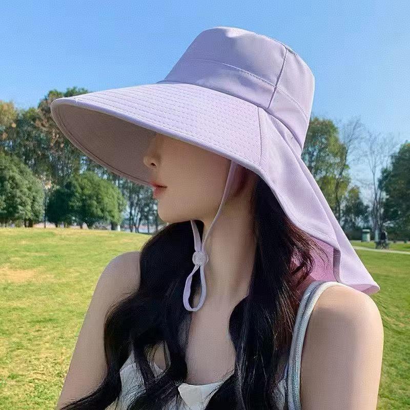 UPF50+ Womens Sun Hat Summer Ponytail Opening Wide Brim Foldable Travel Beach Fishermans Hat for Outdoor Activities